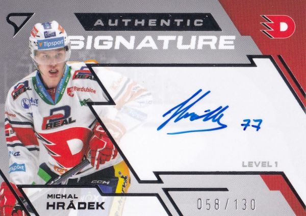 AUTO karta MICHAL HRÁDEK 23-24 SZ ELH Ser. 2 Authentic Signature Level 1 /130